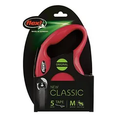 Flexi New Classic M 5m Raudona juostelinė pavadėlė šunims, iki 25 kg — 2 nuotrauka