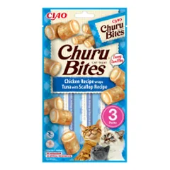 Churu Cat Bites Chicken Tuna Scallop begrūdis skanėstas katėms, 30 g