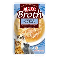 INABA Ciao Broth sultinio maisto papildas katėms su vištienos ir tuno skonio sultiniu 40g