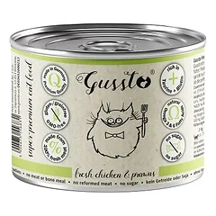 GUSSTO Cat Fresh Chicken Prawns šlapias maistas katėms vištiena su krevetėmis 6x200 g