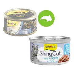 GimCat ShinyCat filė sultinyje, drėgnas maistas katėms 6 x 70 g — 2 nuotrauka