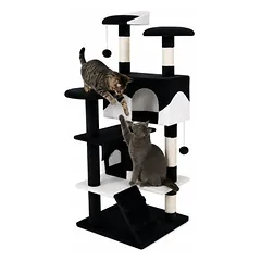lionto Kratzbaum 130 cm mit Sisal, 2 Spielbällen und 3 Plattformen