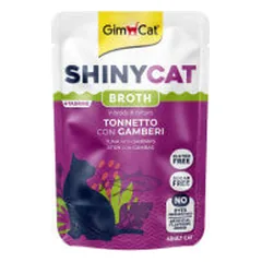 GimCat ShinyCat Pouch in Broth konservai su tunu ir krevetėmis katėms photo