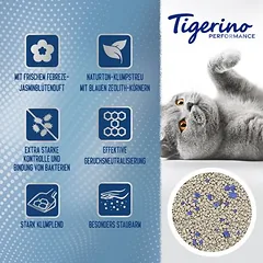 Tigerino x Febreze: Performance Zeolite Control kraikas katėms – Febreze jazminų žiedų kvapas, 12 kg — 2 nuotrauka