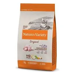 Nature's Variety Original Sterilized Turkey begrūdis, sausas maistas sterilizuotoms katėms, 7 kg
