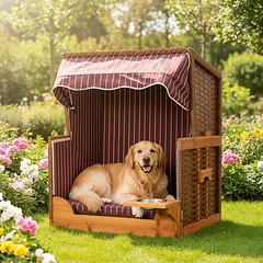 Šunų guolis Relaxdays 10053176_492, Su pasukamu dubeniu, 75 × 95 × 65 cm — 2 nuotrauka
