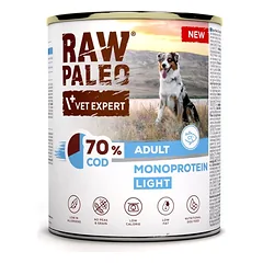 RAW PALEO Monoprotein Light Cod Adult 800g menkė, maistas šunims