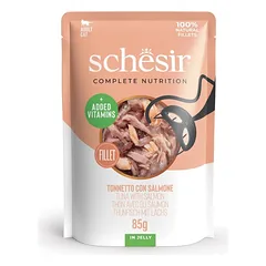 SCHESIR tunu su lašiša želatinoje katėms, 6 x 85 g