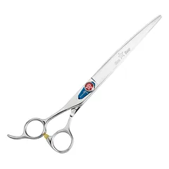 Kenchii Five Star Offset Left Curved Scissors - kirpimo žirklės kairiarankiams, lenktos, su poslinkiu
