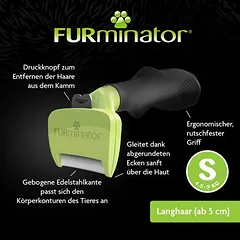 FURminator deShedding Tool S ilgaplaukiams šunims, Labai mažiems < 4 kg — 4 nuotrauka