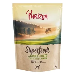 Purizon Superfoods Veggie su batatais, lęšiais, obuoliais ir moliūgu, sausas maistas šunims — 3 nuotrauka