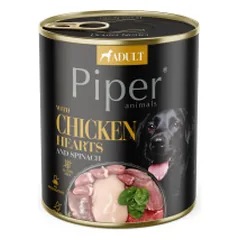 Piper konservai su vištų širdelėmis ir špinatais šunims - Pet24