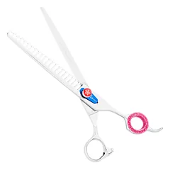 Kenchii Five Star Offset Chunkers - single-sided grooming thinning shears, 21 teeth, 7,5" — 3 nuotrauka