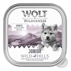 Wolf of Wilderness JUNIOR – Duo-Protein receptūra, drėgnas maistas šunims 6 / 24 x 150 g dėžutės — 3 nuotrauka