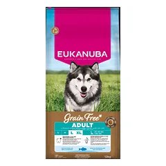 Eukanuba Grain Free Adult Large begrūdis sausas maistas didelių veislių šunims su žuvimi, 12 kg