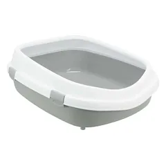 Trixie Primo XXL Cat Litter Tray With Rim kačių tualetas su borteliu, pilka/balta, 71x56x25 cm