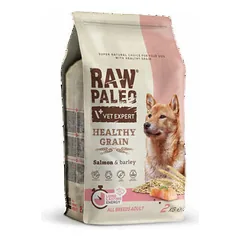 VetExpert Raw Paleo Adult Healthy Grain su lašiša ir miežiais, sausas maistas šunims 2 kg