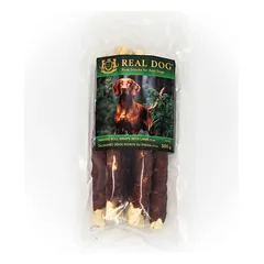 Real Dog SNACKS Žaliaminės odos ritinys su ėriena 25cm 500g