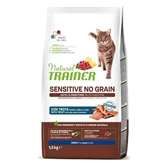 Natural Trainer CAT SENSITIVE NO GRAIN TROUT su upėtakiu 1.5kg