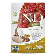 Farmina N&D Cat Quinoa Skin & Coat su putpelėmis, sausas maistas katėms 0,3 kg — 2 nuotrauka