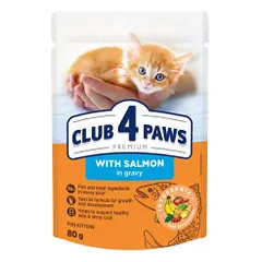 Club 4 Paws Premium konservai su lašiša kačiukams
