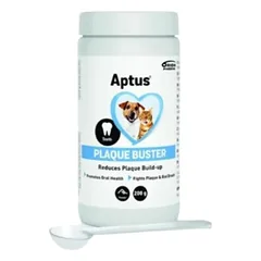 Aptus Plaque Buster milteliai burnos higienai šunims ir katėms, 200 g parduotuvėje vetprekes.lt