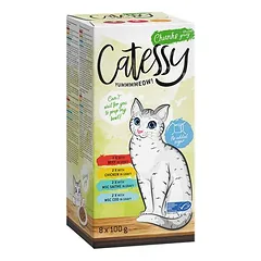 Catessy mišrus rinkinys, lėkštelės, drėgnas maistas katėms 64 x 100 g — 4 nuotrauka