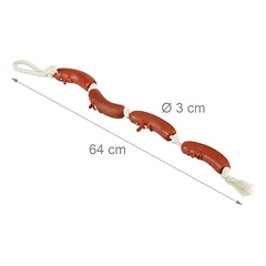 Šunų žaislas Relaxdays, 4 dešrelių grandinėlė, Ruda/kreminė, 64 × 3 cm — 4 nuotrauka