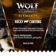 Wolf of Wilderness Monoprotein su jautiena "Rocky Canyons", sausas maistas šunims, 1 kg — 4 nuotrauka