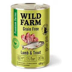 WILD FARM Premium Grain Free Lamb and Trout 400g - ėrienos ir upėtakių ėdalas be grūdų