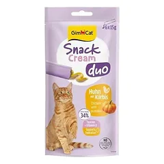 GimCat Snack Cream Duo Chicken with Pumpkin 6x15 g
