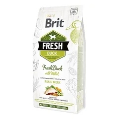 Brit Fresh Duck Millet Active Run & Work sausas pašaras šunims su antiena, 2.5 kg
