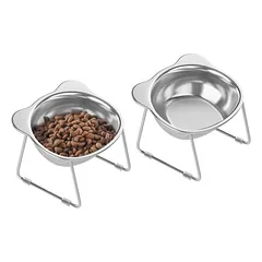 ZooVenture Schräge Edelstahlschüsseln SUS304, 2 Stück, 500 ml