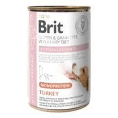 Brit GF Veterinary Diets konservuotas pašaras šunims Hypoallergenic Monoprotein Turkey 400g