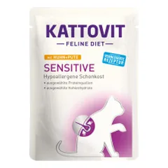 Kattovit Feline Diet Sensitive guliašas su vištiena ir kalakutiena katėms