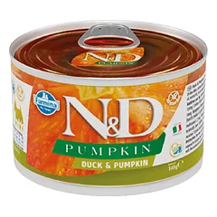 Farmina N&D Adult Mini Duck & Pumpkin Wet bekiautis konservuotas maistas suaugusiems mažų veislių šunims su antiena ir moliūgu, 140 g