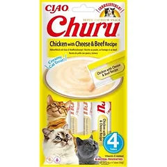 INABA Churu skanėstas katėms su vištiena, sūriu ir jautiena 4x14g