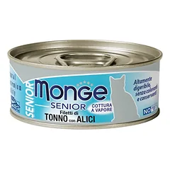 Monge Jelly Senior Tuna & Anchovies konservai katėms drebučiuose