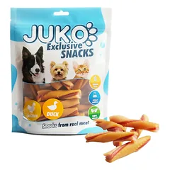 JUKO skanėstas šunims Chicken, Duck & Pumpkin Tricolor Twist su vištiena, antiena ir moliūgais, 250 g