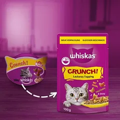 Whiskas Crunch su vištiena, kalakutiena ir antiena, skanėstai katėms, 80 - 124 g — 3 nuotrauka
