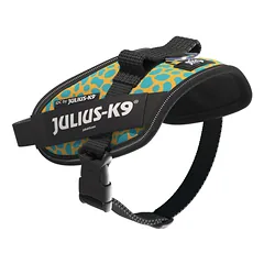 Julius - K9 IDC Powerharness Leopard - šuns petnešos su atšvaitais, geltonas raštas - Mini - Mini, Turkusowy / Mini-mini — 2 nuotrauka