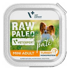 VetExpert Raw Paleo Mini Adult su kalakutiena, drėgnas maistas šunims 150 g