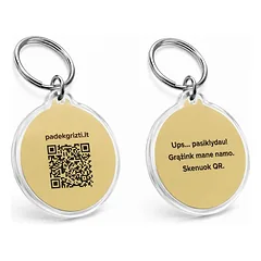 Padėk Grįžti apvalios formos QR PAKABUKAS