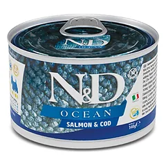 FARMINA N&D OCEAN - DOG Wet Salmon&Cod ADULT MINI 140 g (pak.6)