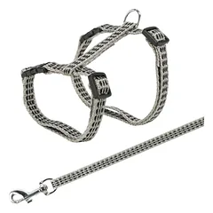 TRIXIE Kačių petnešos su pavadėliu, atspind., metal. sagtys, 22-42 cm-10 mm, 1.20 m (pak.4)