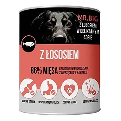 Mr.BIG lašišos gabaliukai padaže šunims 6×400 g