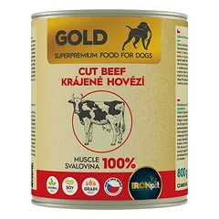 IRONpet Gold Dog Beef cut muscle jautienos raumens konservai šunims