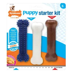 Nylabone Puppy Starter Kit kramtymo kauliukai su vištienos skoniu mažiems šuniukams