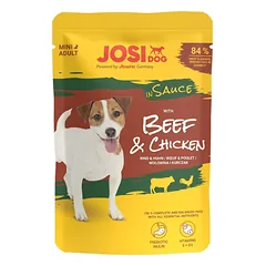 JOSERA JosiDog Mini Adult Jautiena ir vištiena padaže 100 g drėgnas maistas mažų veislių šunims