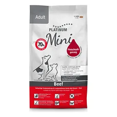Platinum Adult Mini sausas pašaras mažų veislių šunims su jautiena 900 g